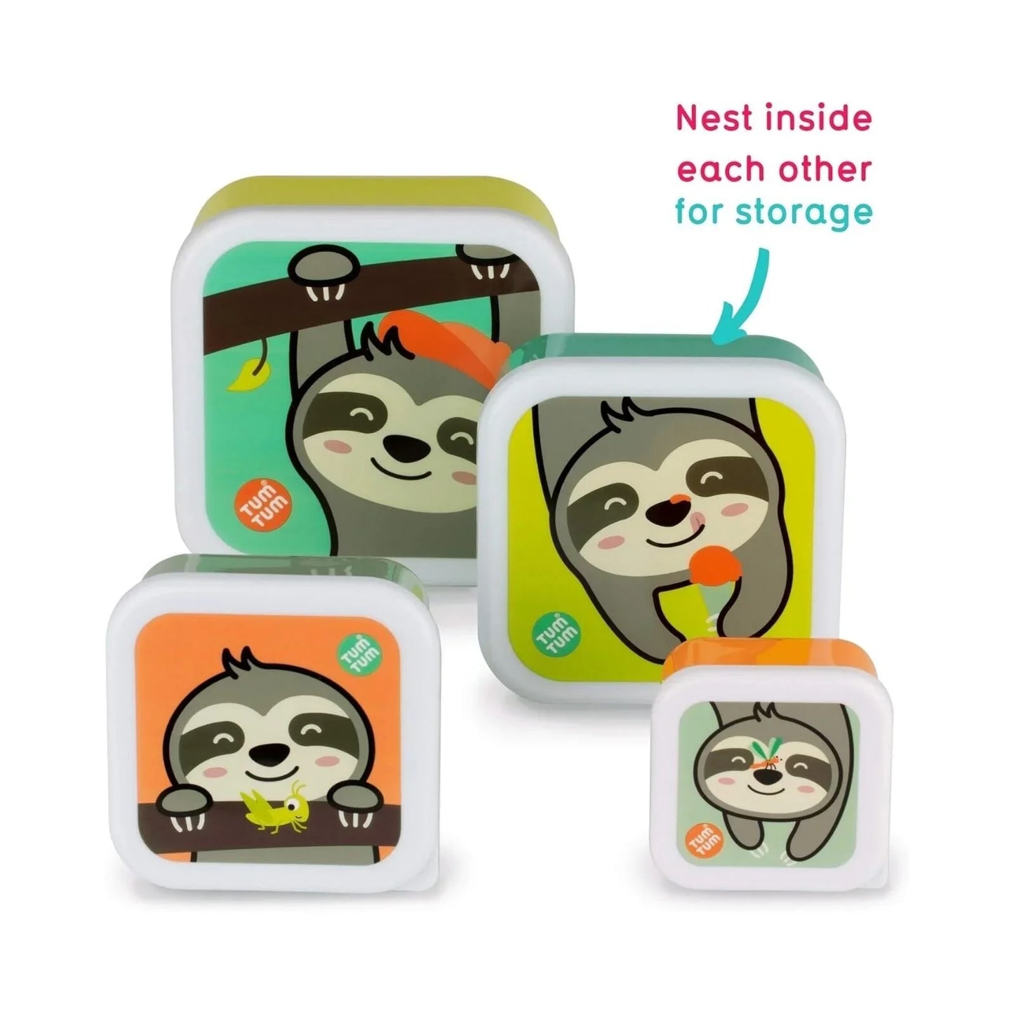 TUM TUM Nesting Snack Pots Pack of 4 - Stanley Sloth