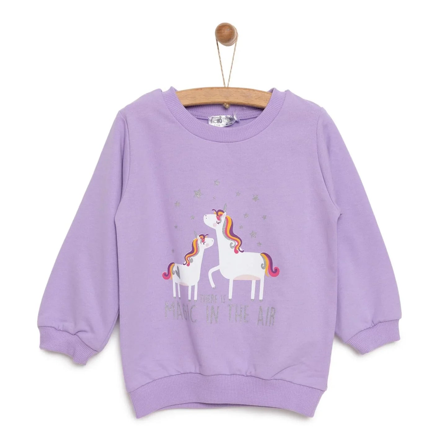 HelloBaby Baby Girl Unicorn Printed Sweatshirt - Purple