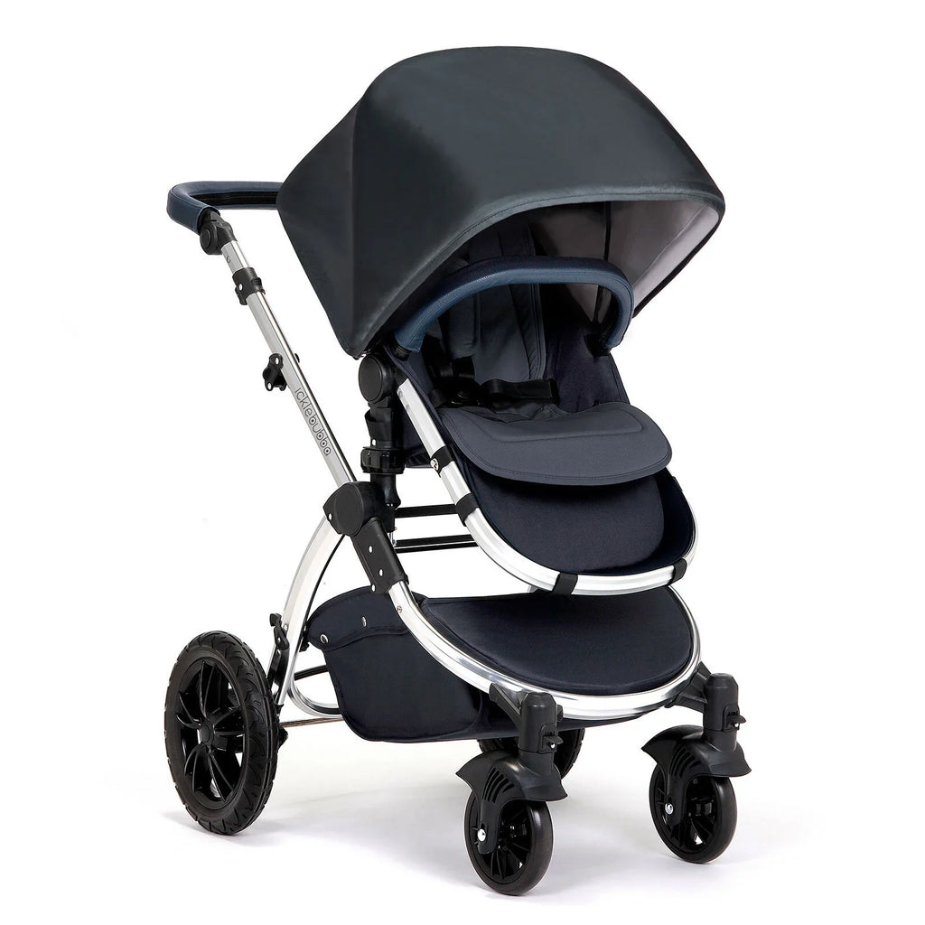 Ickle Bubba Stomp V4 2-in-1 Carrycot & Pushchair - Chrome/Blueberry/Blueberry