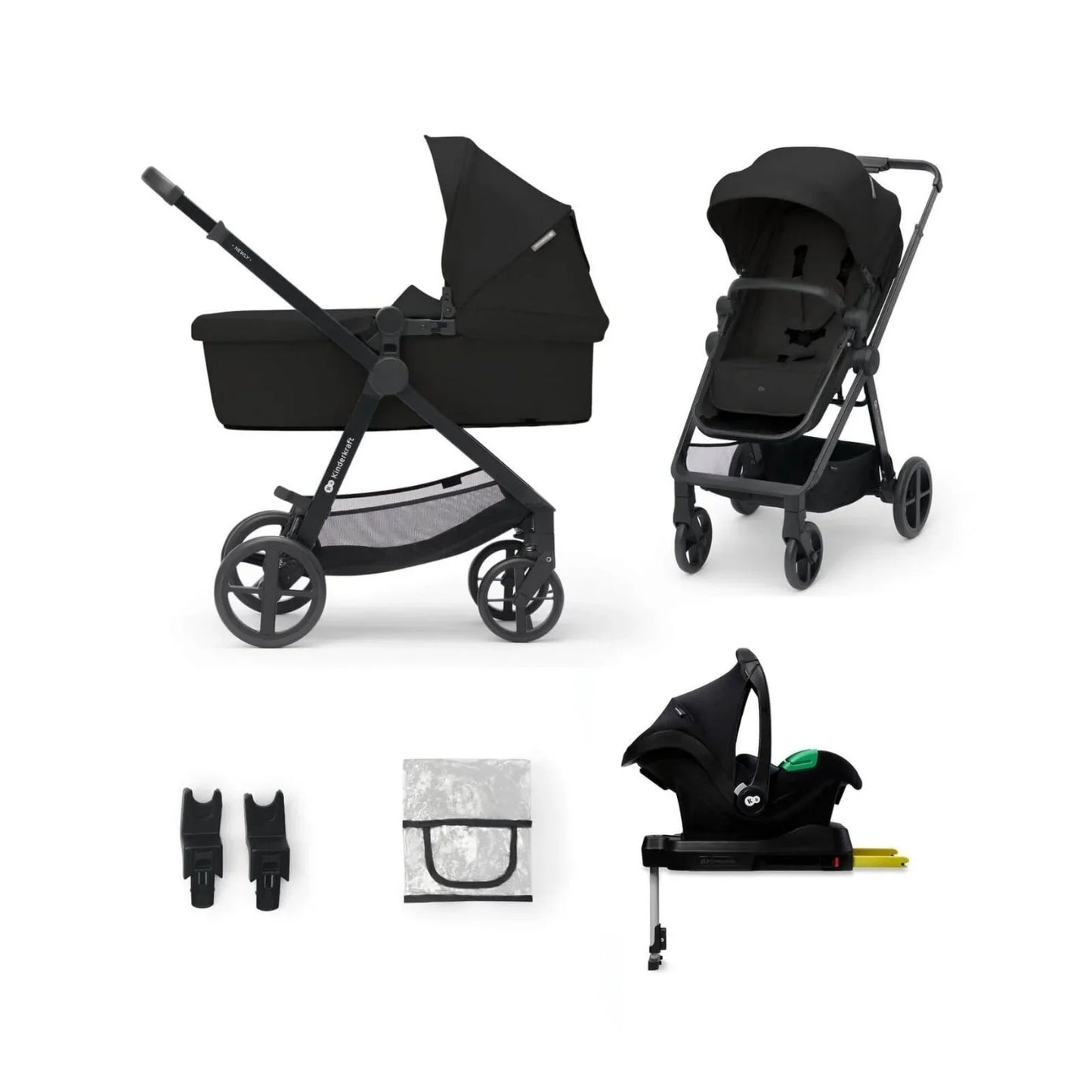 Kinderkraft Newly Mink Pro 4-in-1 Travel System - Classic Black