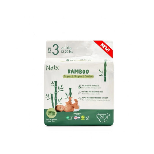 Naty Bamboo Viscose Baby Nappies Size 3 - 26 nappies
