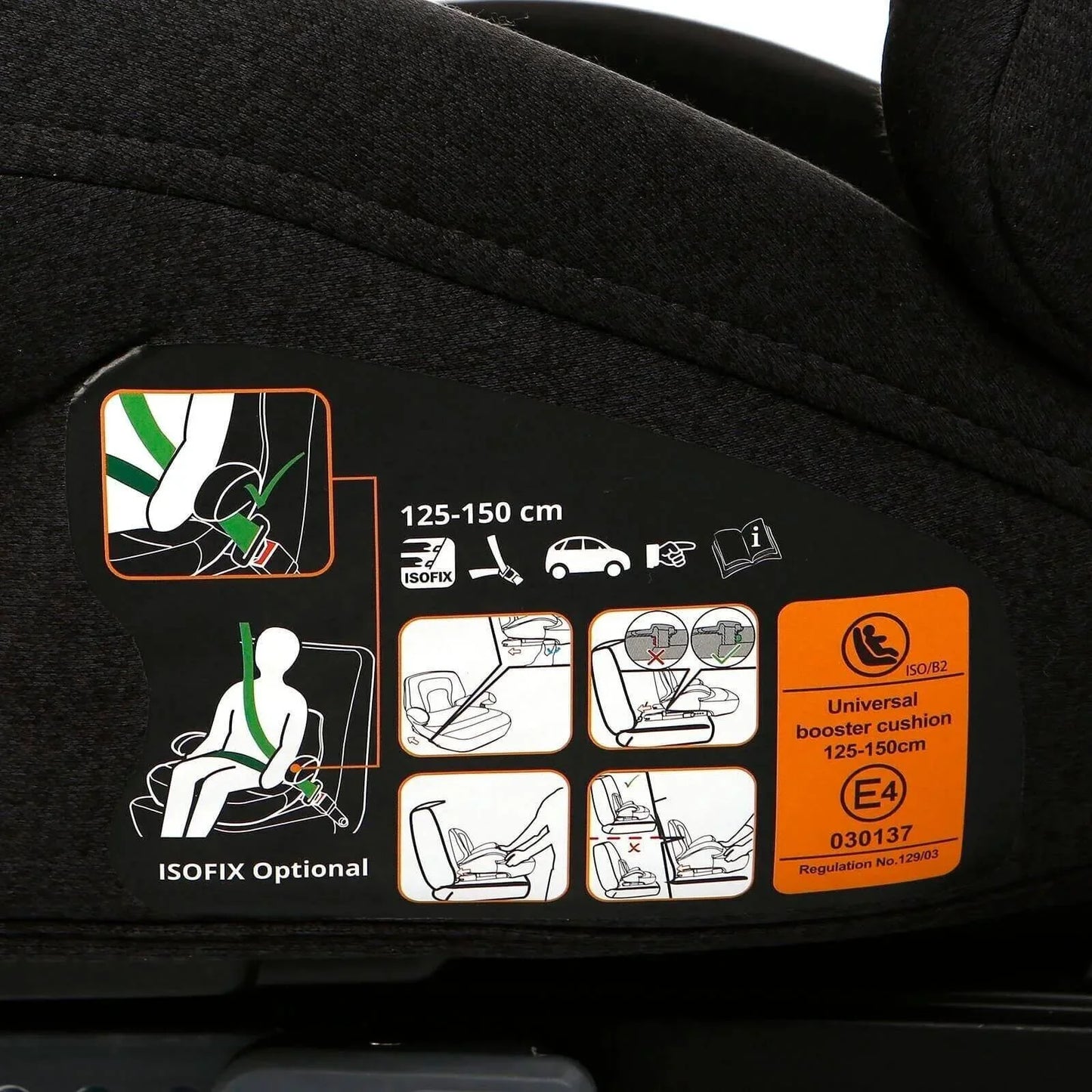 baby plus i-Size X8 (125-150 cm) 15-36 Kg Booster - Black