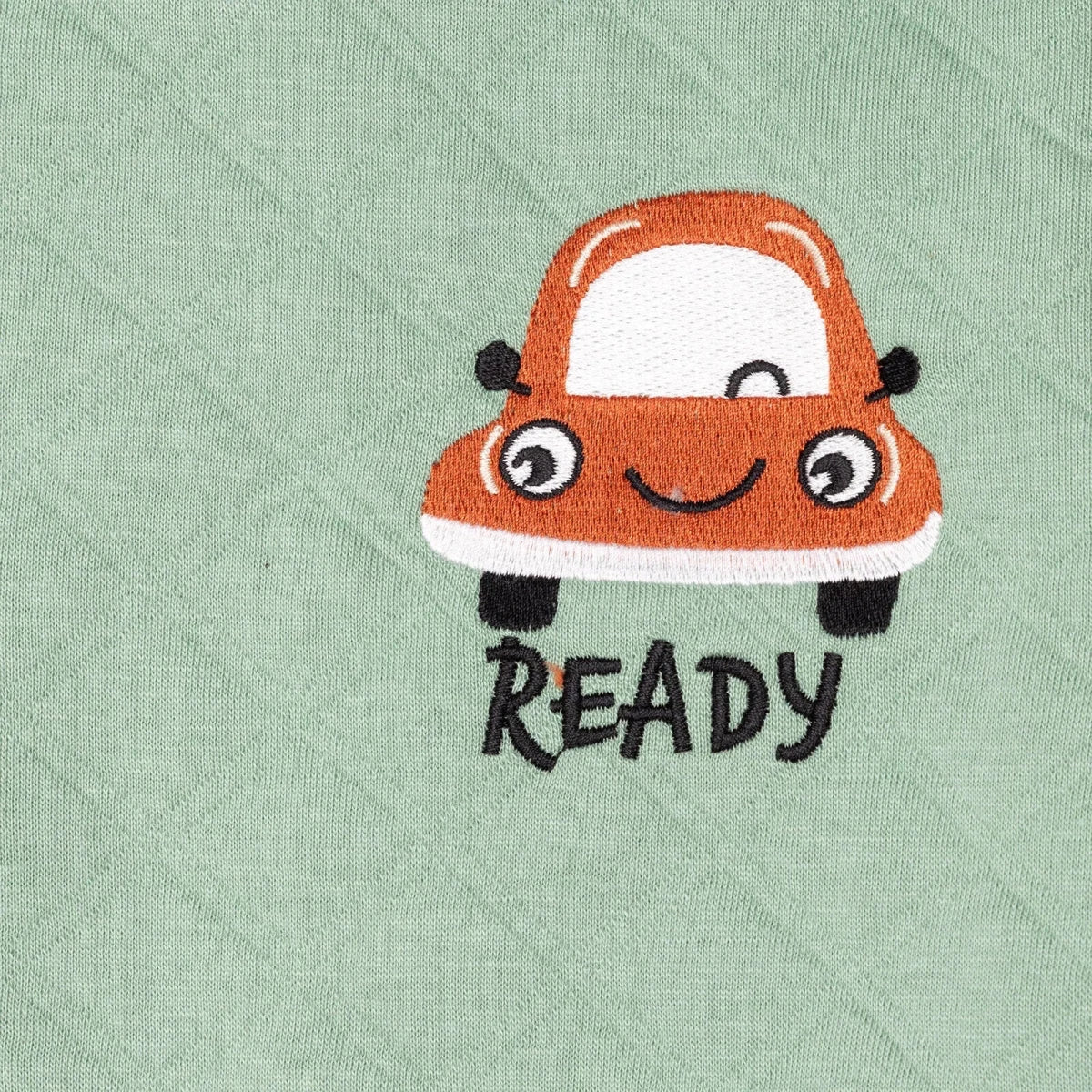 HelloBaby Boys Tracksuit Vehicles Little Car Crew Neck Long Leg Short Sleeve - Green