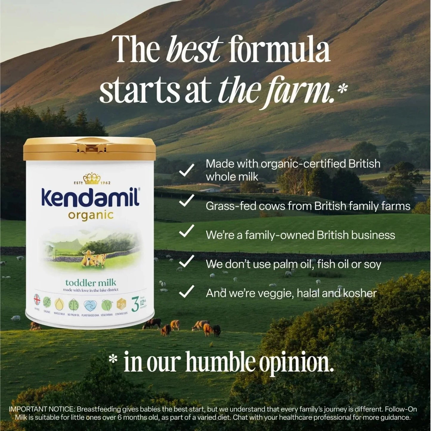 Kendamil Stage 3 Organic Infant Milk Formula 12-36 months 800g