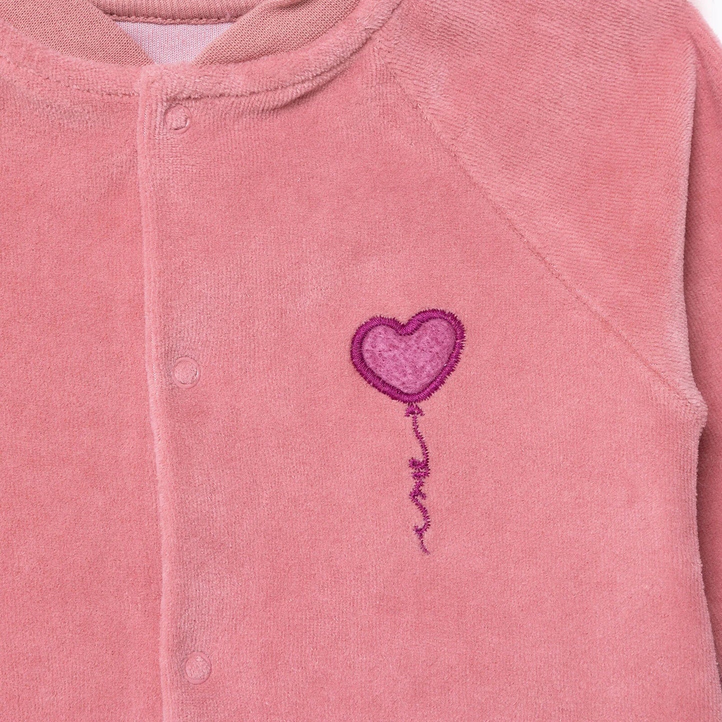 HelloBaby Newborn Velvet Footlesss Jumpsuit - Dark Pink