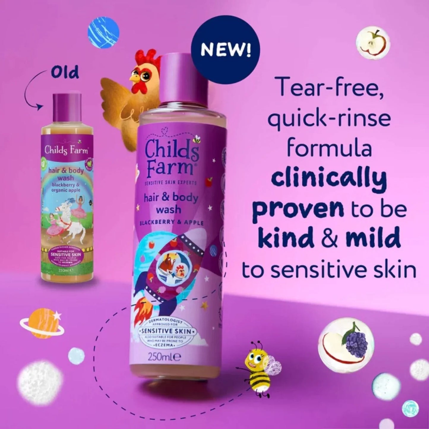 Childs Farm Hair & Body Wash 250ml - Blackberry & Apple