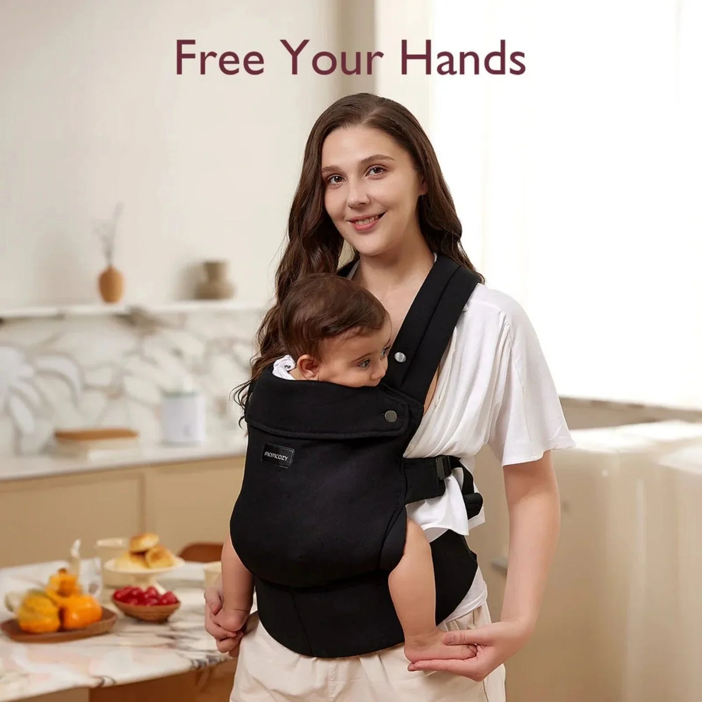 Momcozy Baby Carrier Newborn to Toddler Cotton - Black
