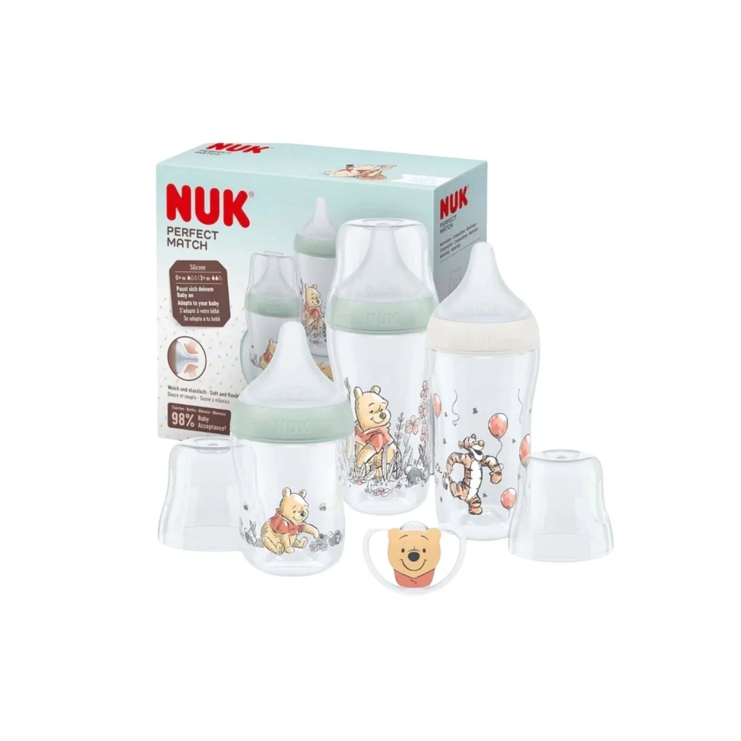 NUK Anti-Colic Perfect Match Starter Set Pack of 4 - Winnie the Pooh
