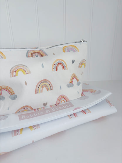 Nappy and wipes pouch - Beau Rainbow Print