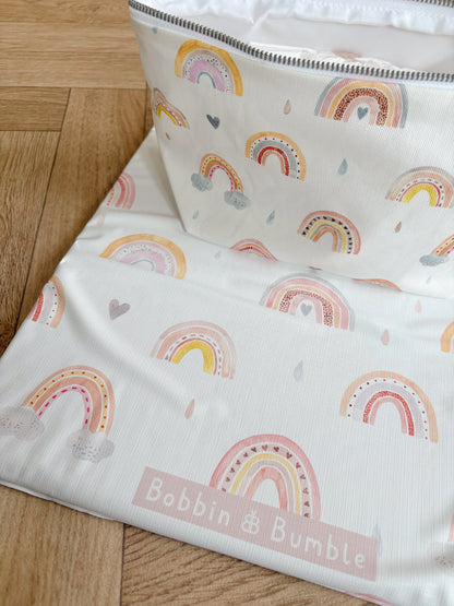 Nappy and wipes pouch - Beau Rainbow Print