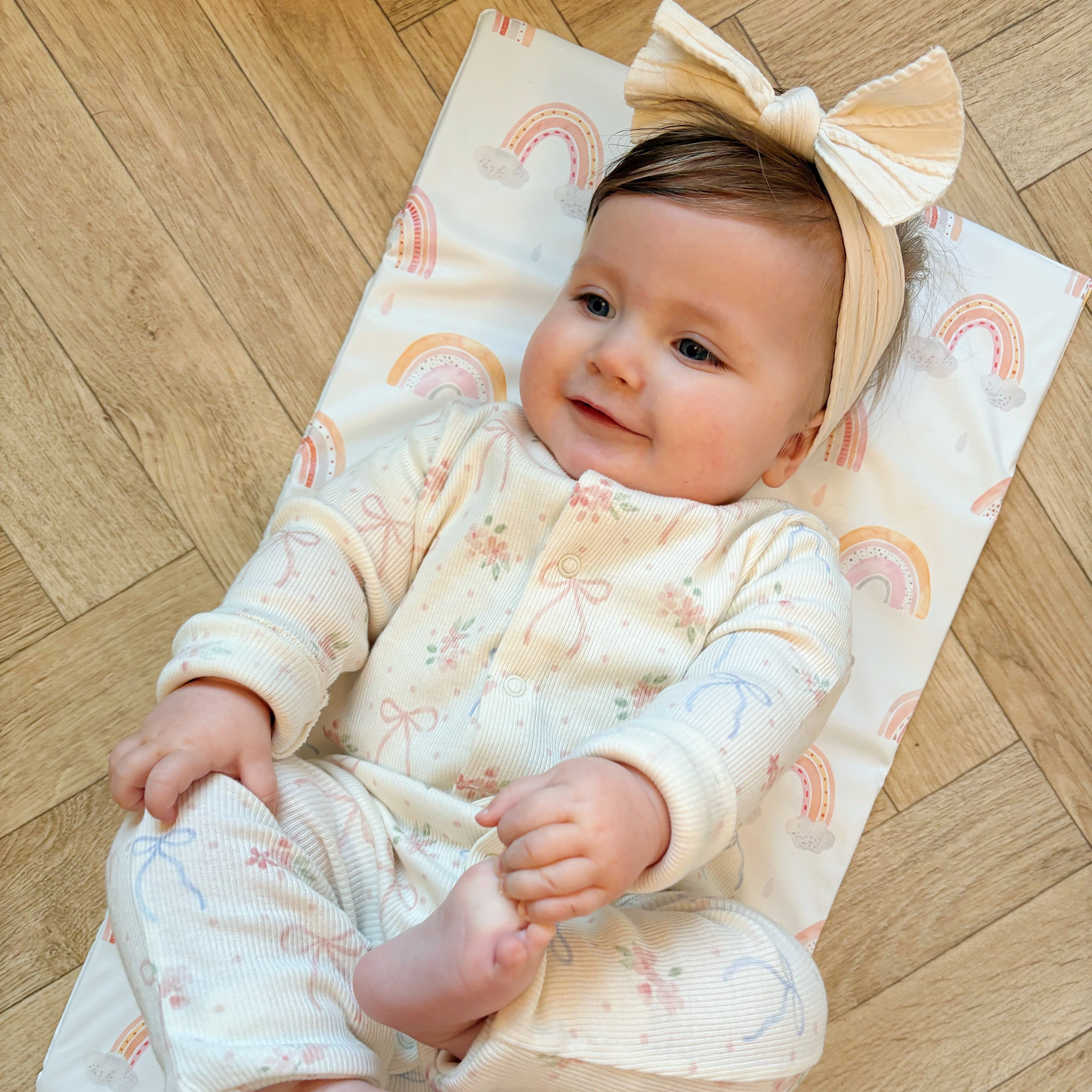 Travel Changing Mat - Pink Rainbow