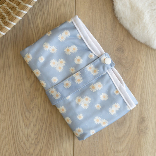 Baby Travel Changing Mats - Ditsy Daisy Sky Blue