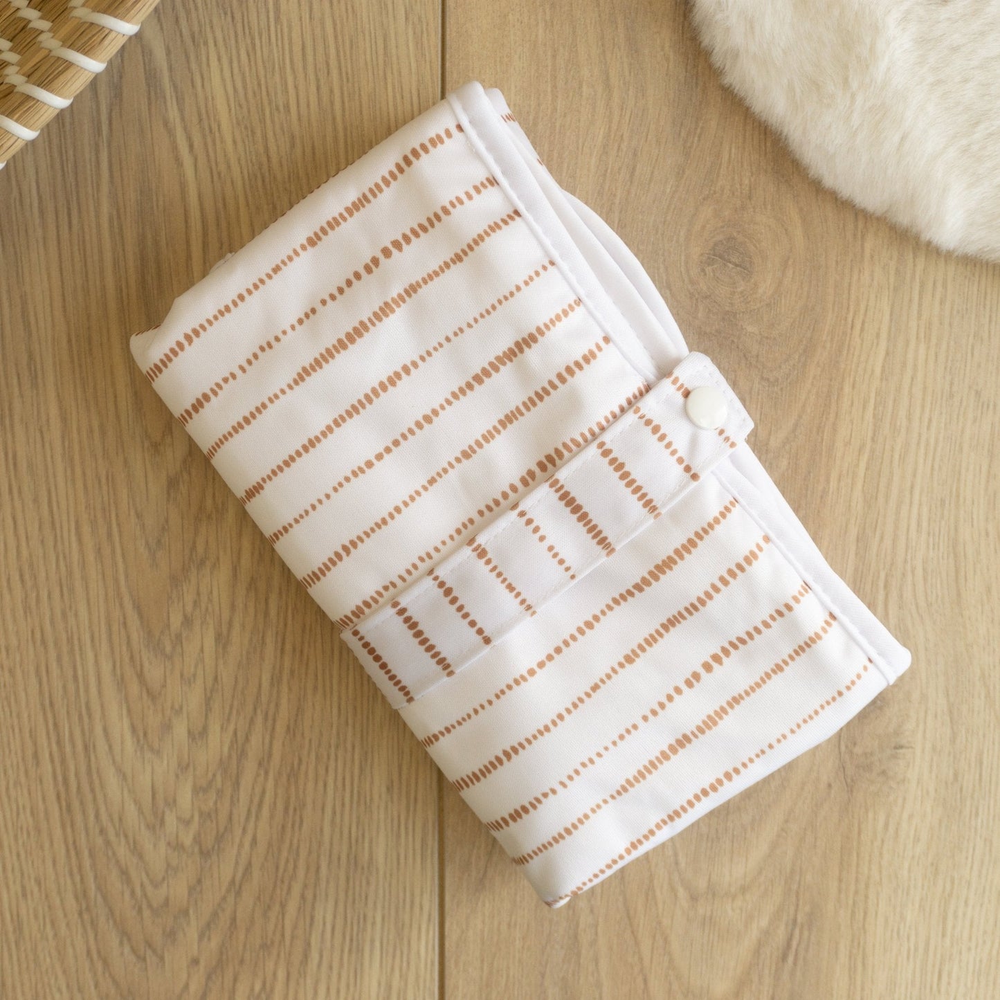 Baby Travel Changing Mats - Dune White with Tan