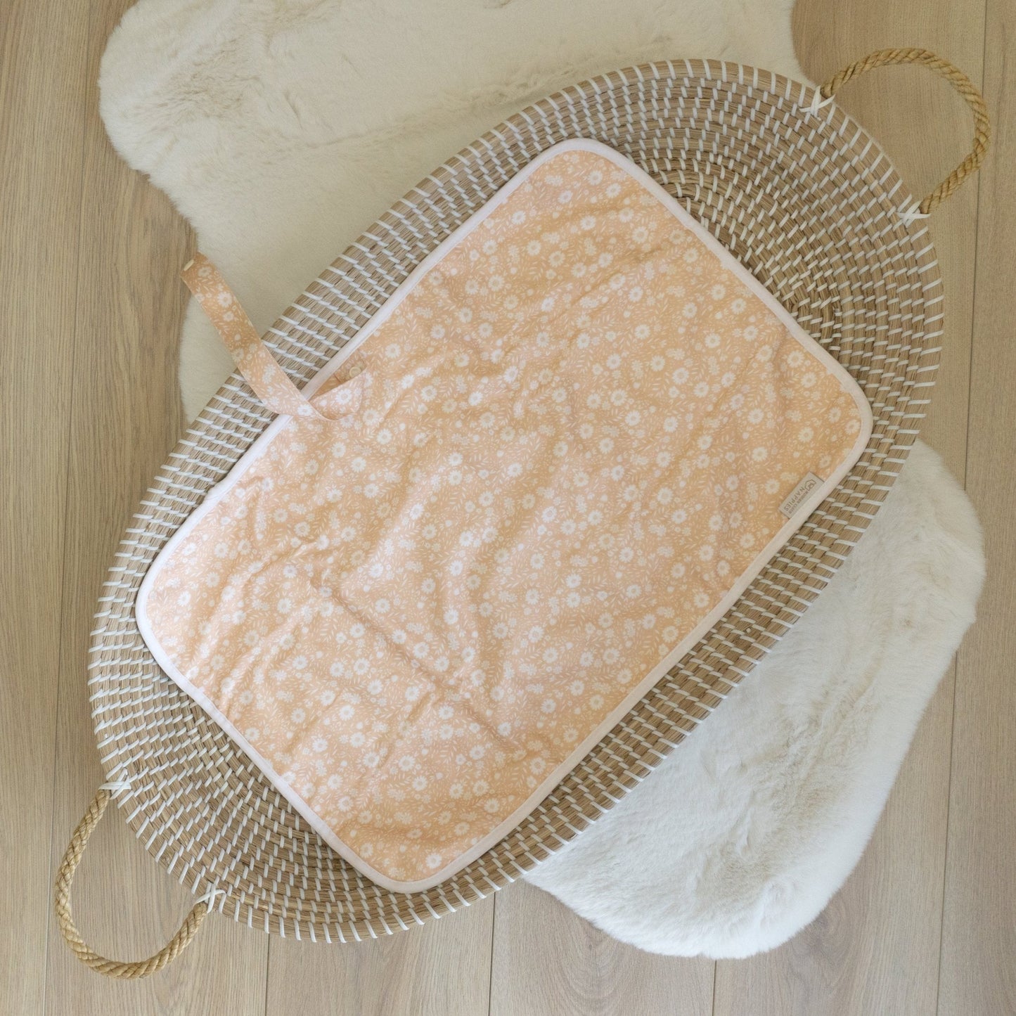 Baby Travel Changing Mats - Flower Power Peach