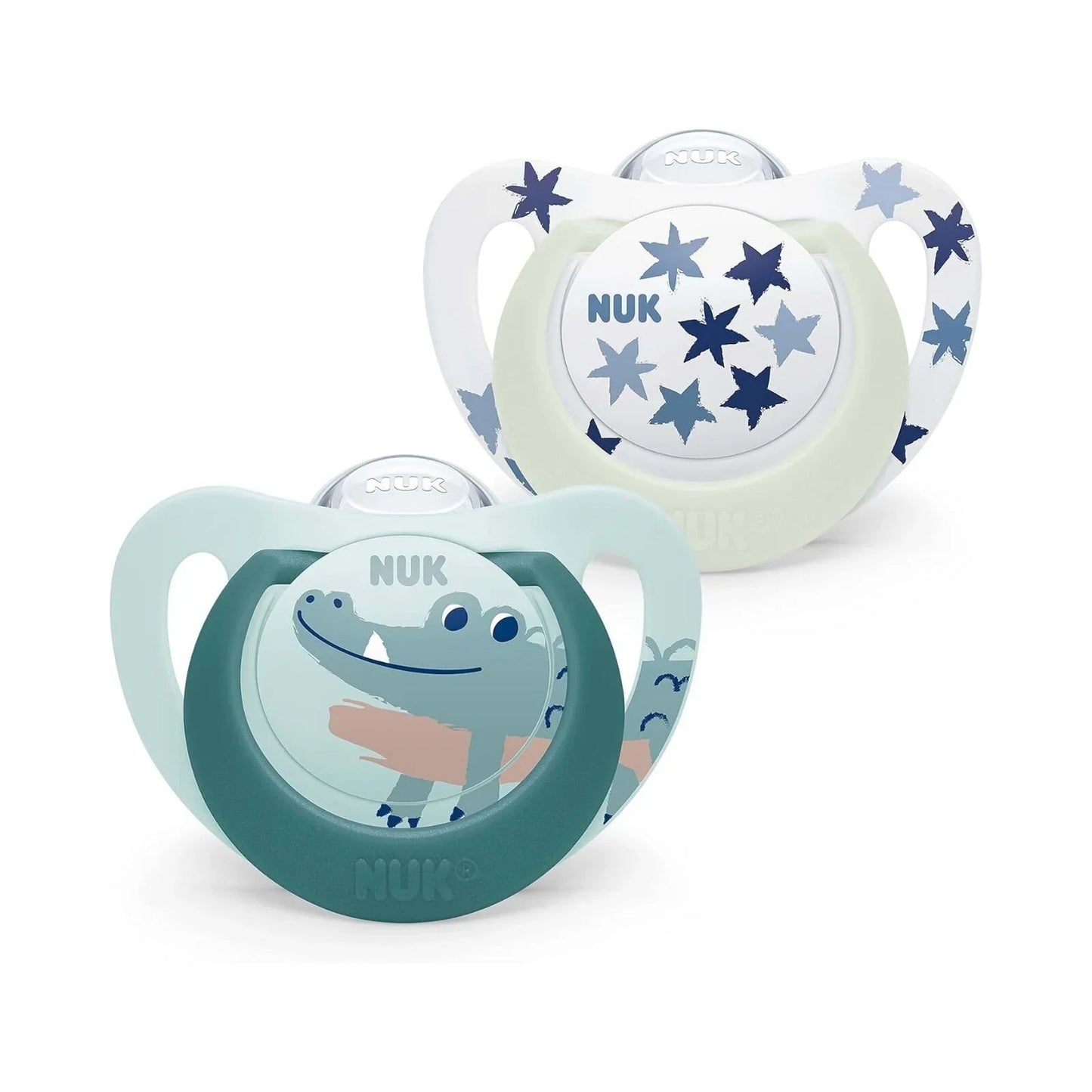 NUK Star Day & Night Soother 6-18 months Pack of 2 - Blue