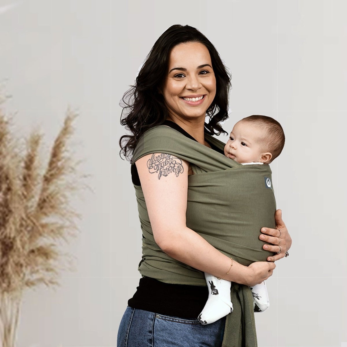 Gaia Carry Stretchy Baby Wrap Pure Tencel - Forest Green