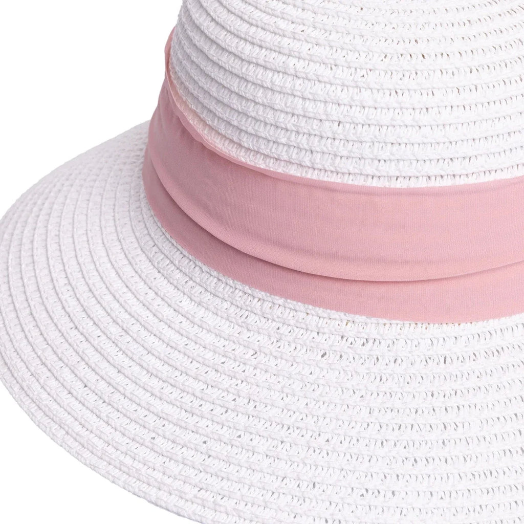 HelloBaby Ribbon Trim Straw Baby Cap (12 Months to 1-4 Years) - White