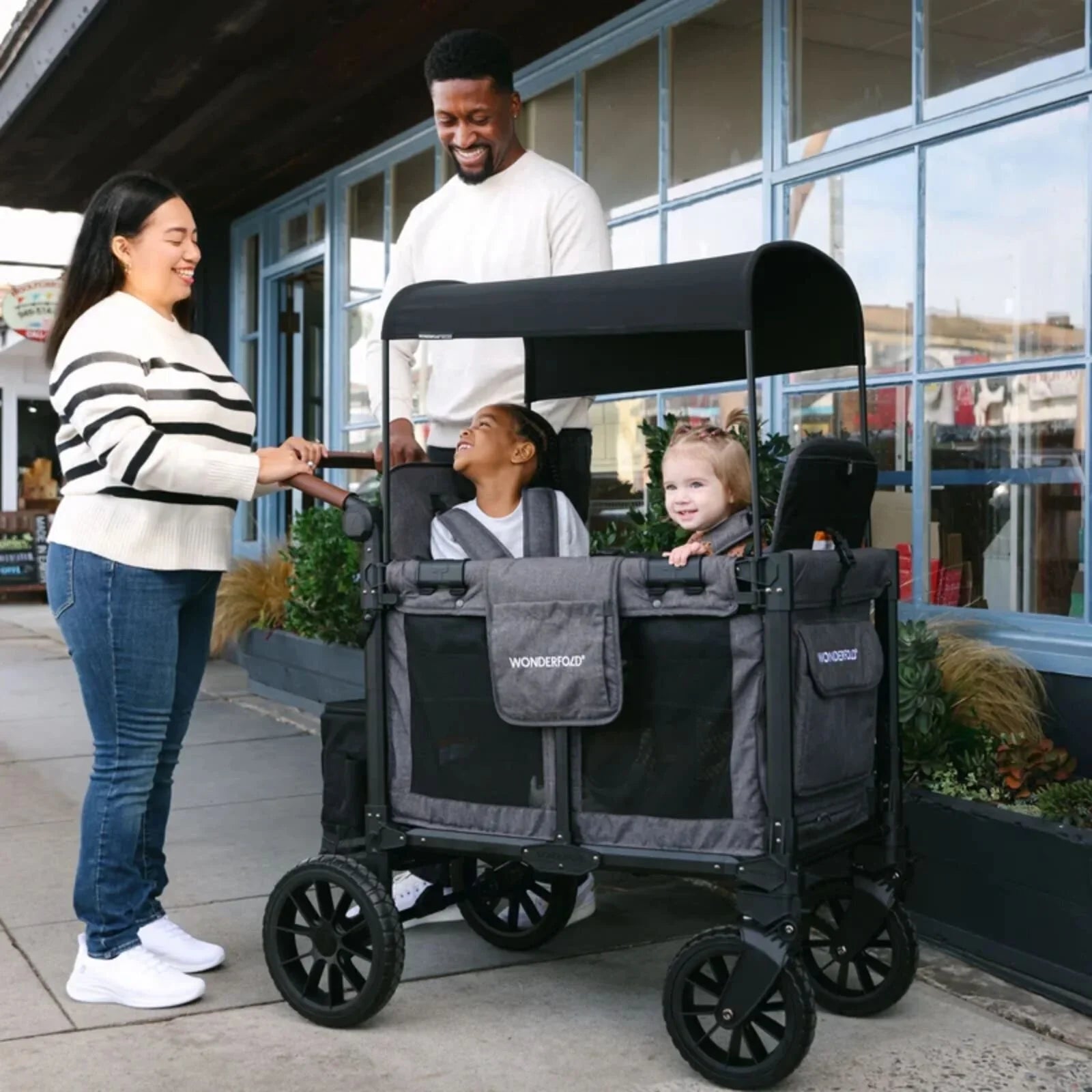 Wonderfold W2 Luxe Pro Stroller Wagon - Jet Black