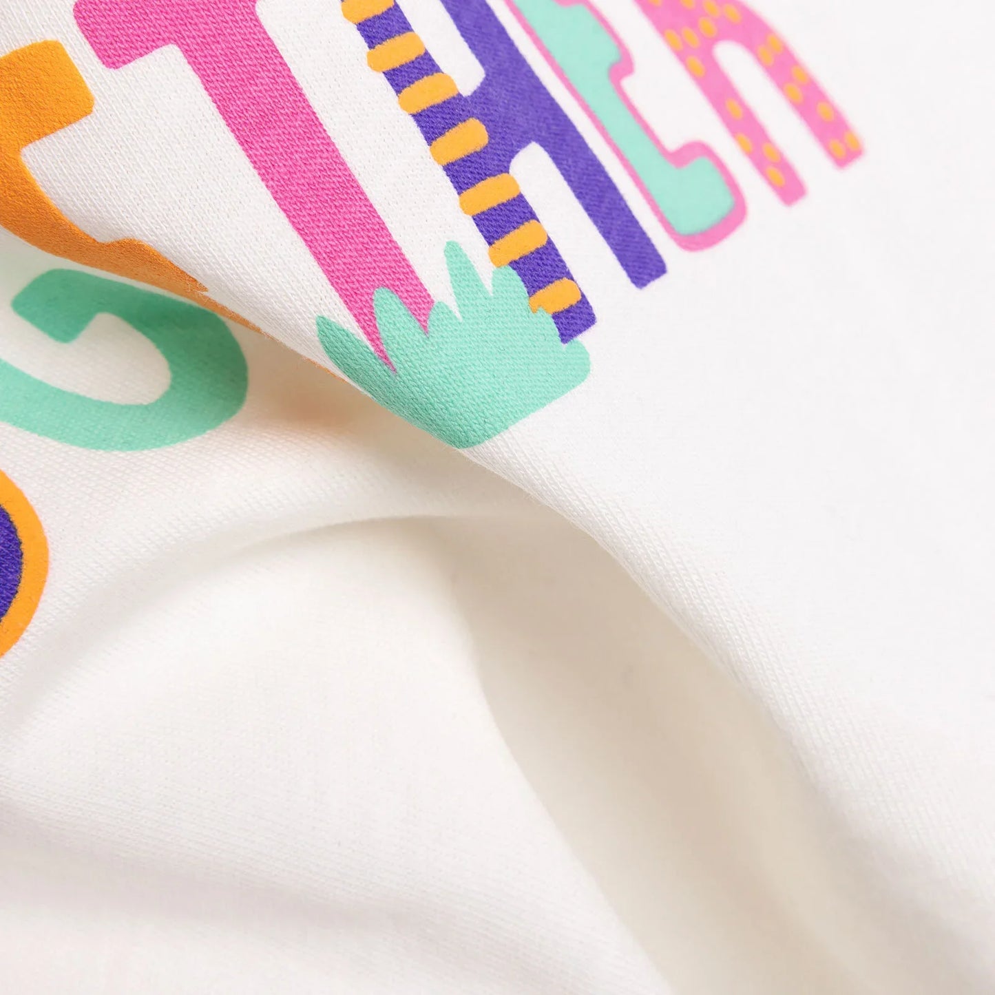 HelloBaby Basic Girl Text Patterned T-shirt - Ecru