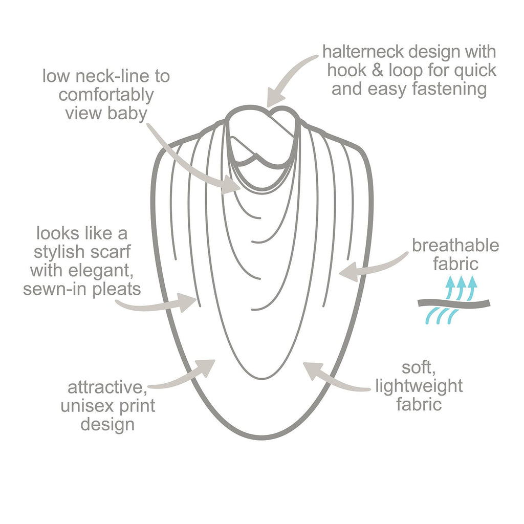 Breastfeeding Cover - Discreet and Stylish Nursing Scarf in Light Grey