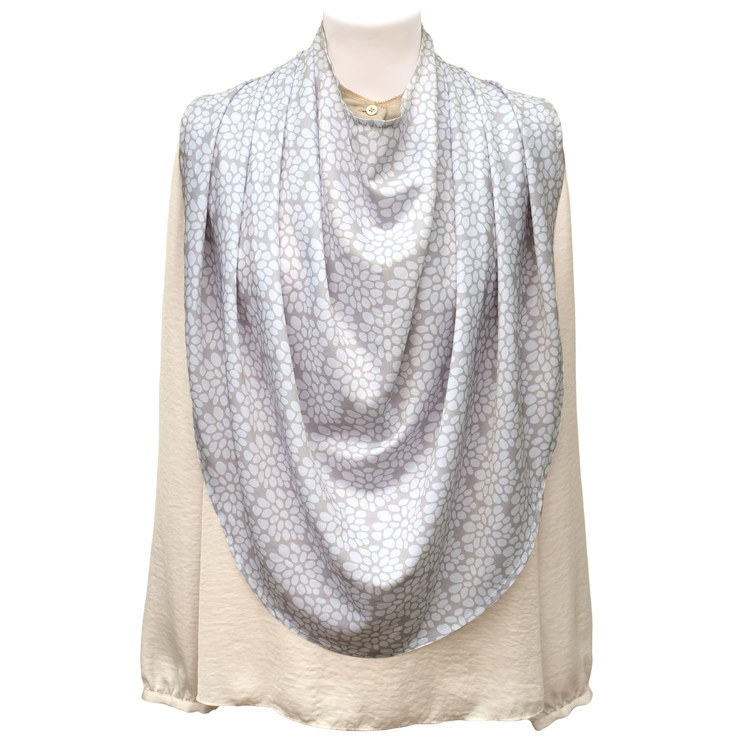 Breastfeeding Cover - Discreet and Stylish Nursing Scarf in Light Grey