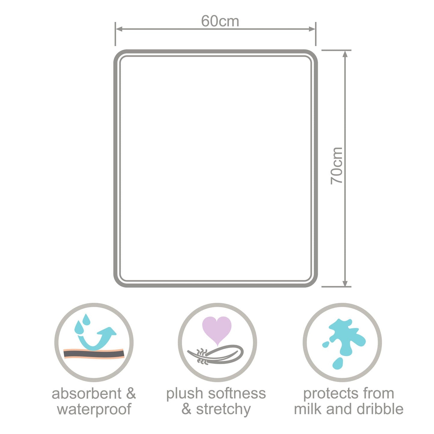 Plush Tummy Time Mat in White & Grey for Newborn Baby