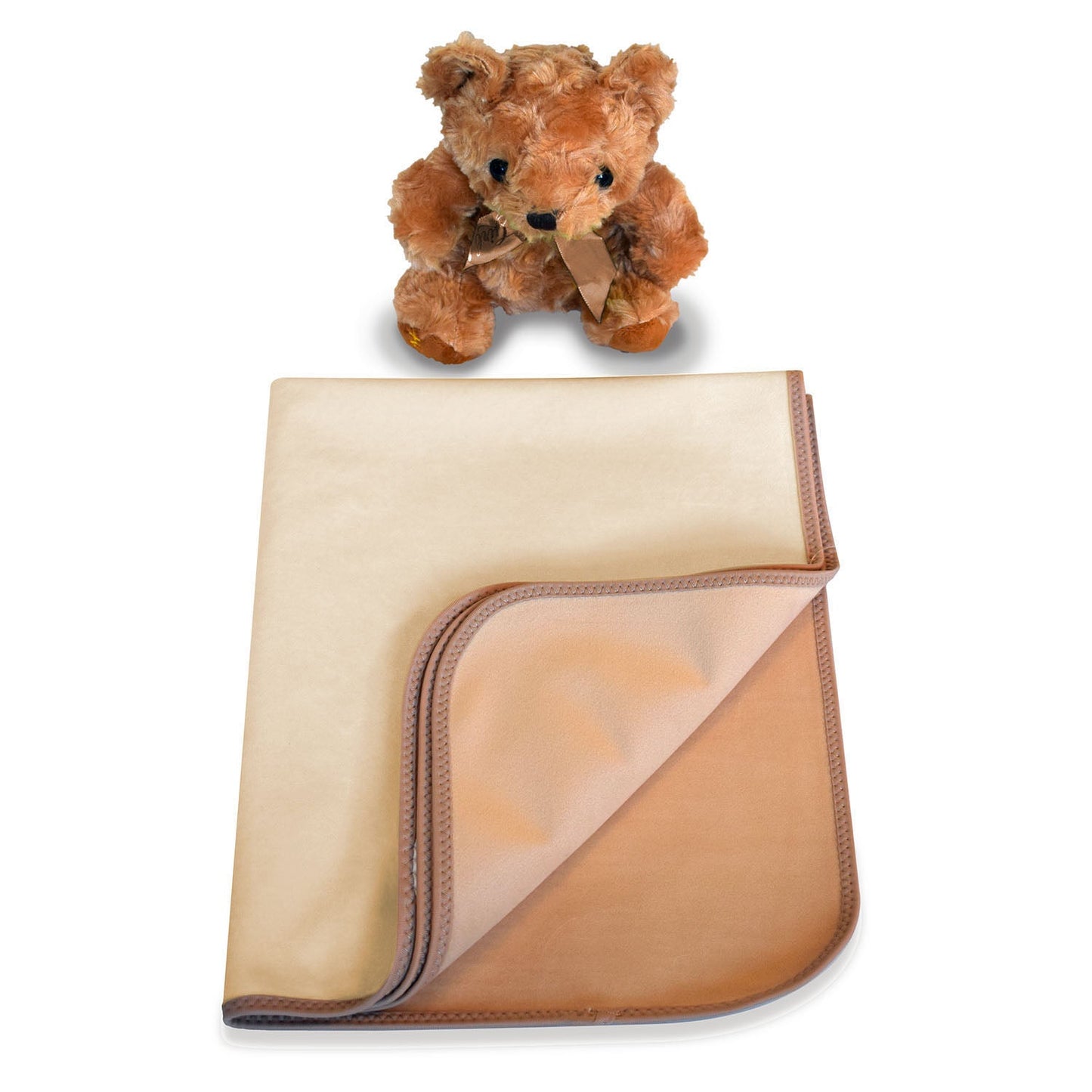 Plush Tummy Time Mat in Cream & Beige for Newborn Baby