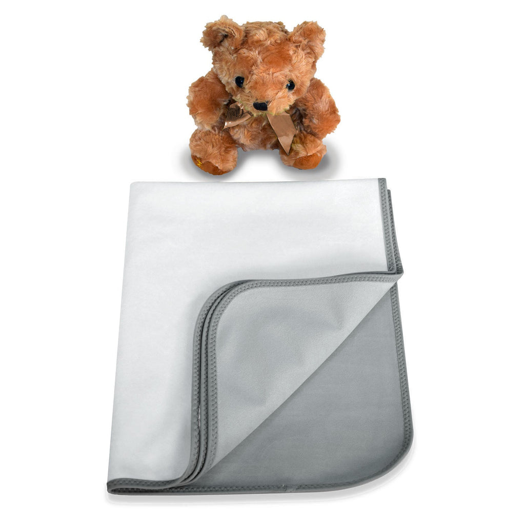 Plush Tummy Time Mat in White & Grey for Newborn Baby