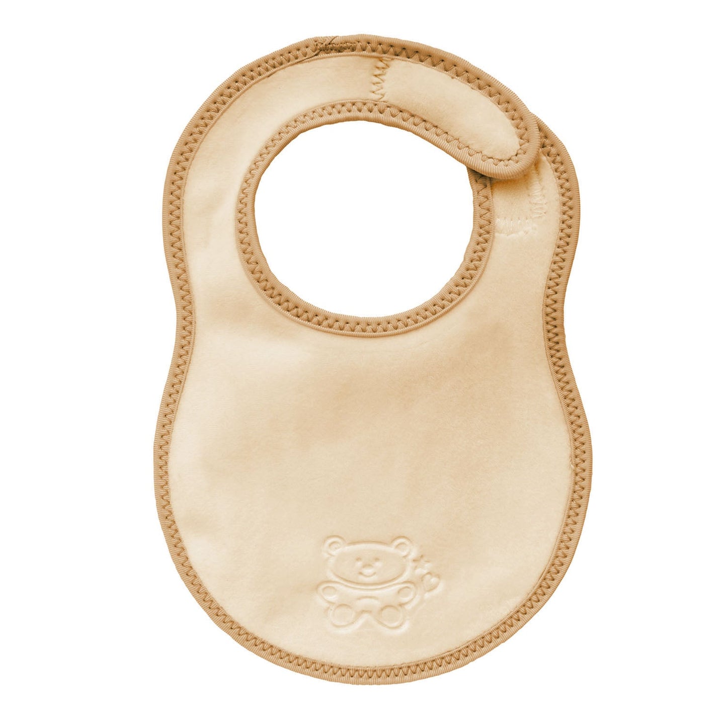 Newborn Plush Baby Bib in Cream & Beige