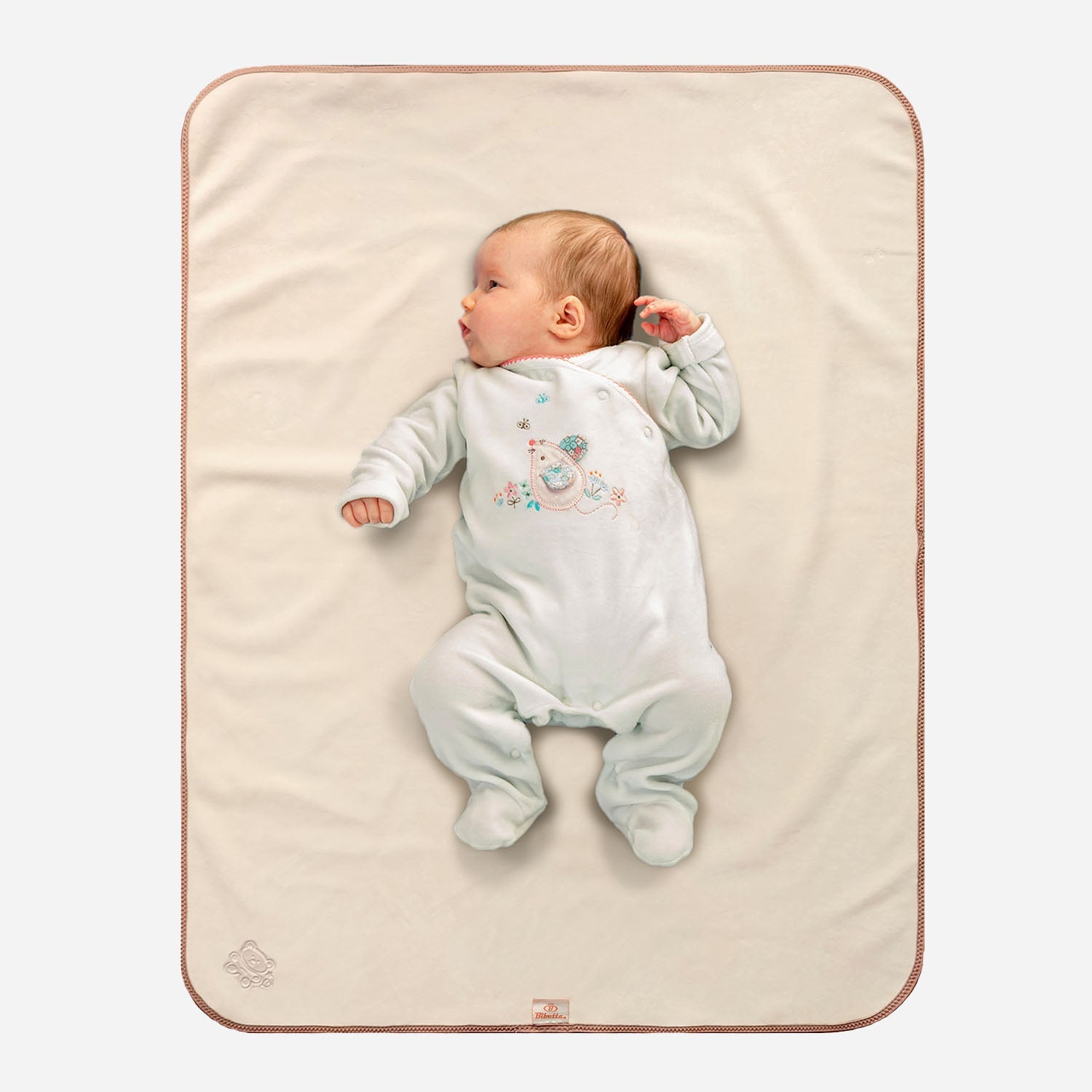 Plush Tummy Time Mat in Cream & Beige for Newborn Baby