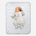 Plush Tummy Time Mat in White & Grey for Newborn Baby