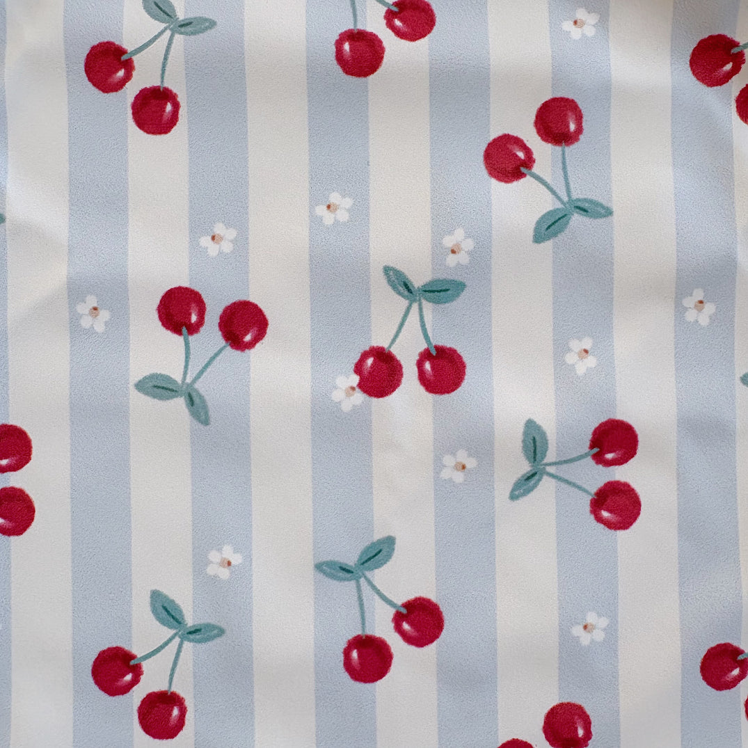 Long Sleeved Baby Bib - Cherry Stripe