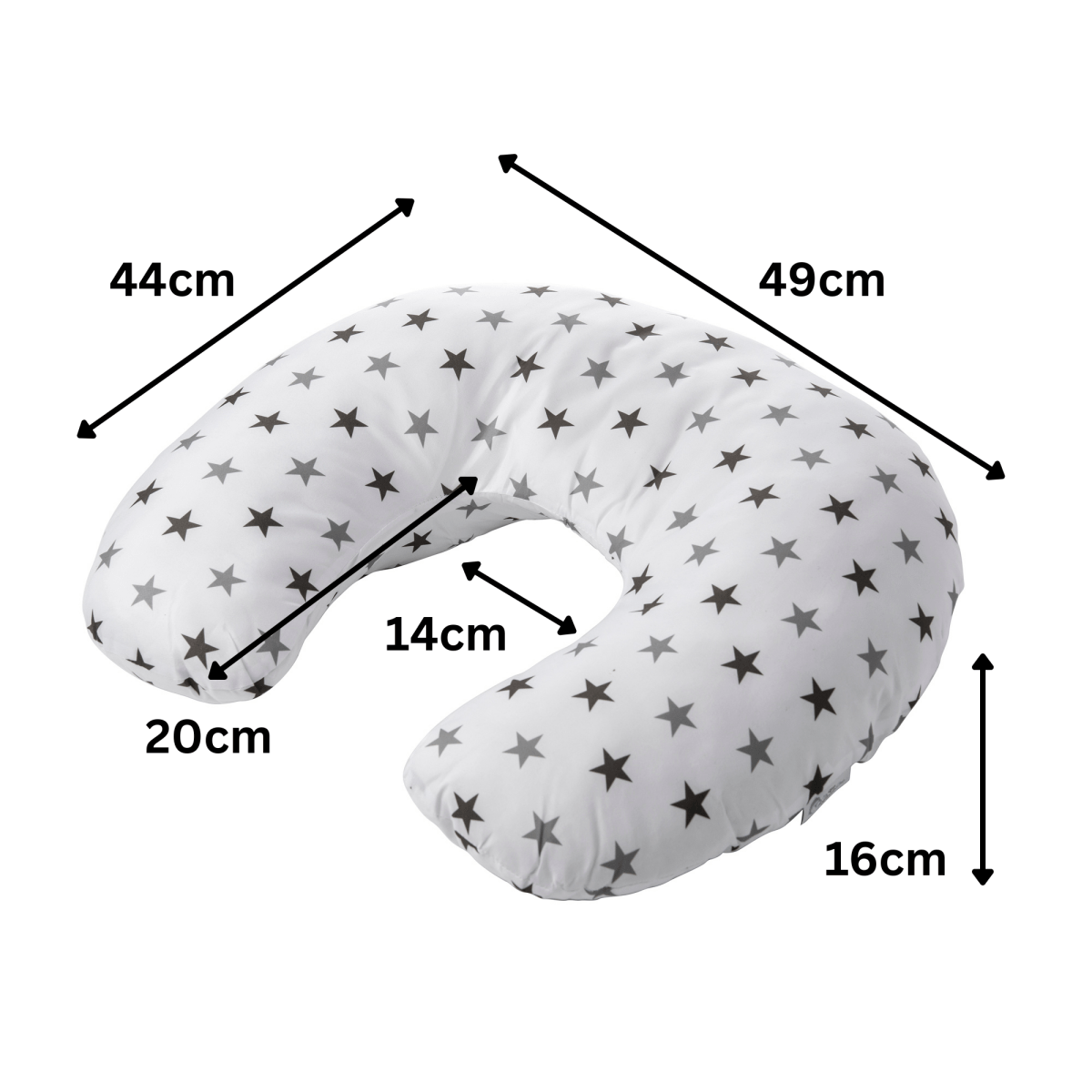 Breast Feeding Maternity Nursing Pillow - Grey with Stars