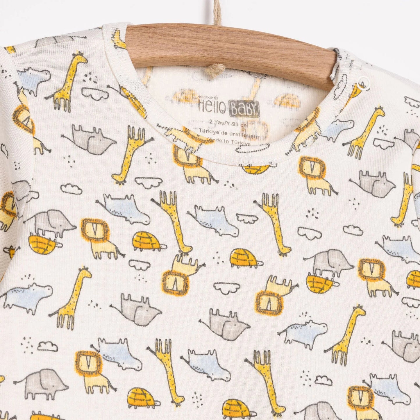 HelloBaby Unisex 2-Pack Long Sleeve Body - Ecru