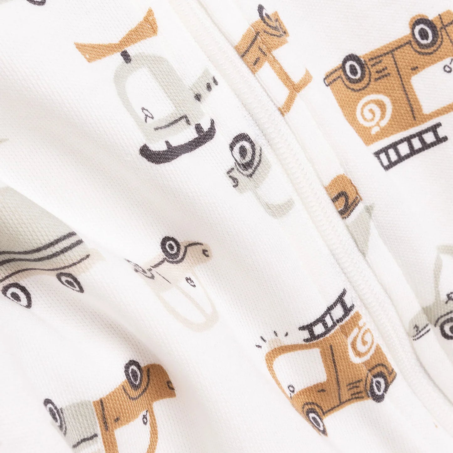 HelloBaby Newborn Boy Organic Footed Jumpsuit - Ecru