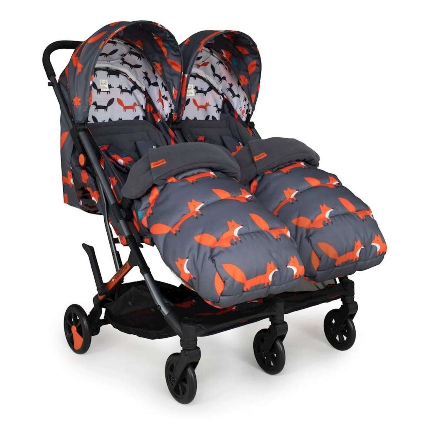 Cosatto Woosh Double Stroller - Charcoal Mister Fox