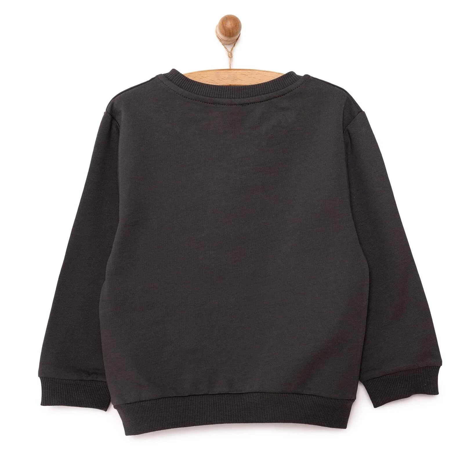 HelloBaby Basic Low Raised Lion Printed Sweatshirt - Dark Grey