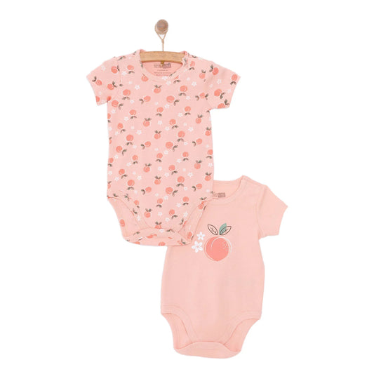 HelloBaby Baby Girl Short Sleeve Bodysuit 2 pcs - Pink