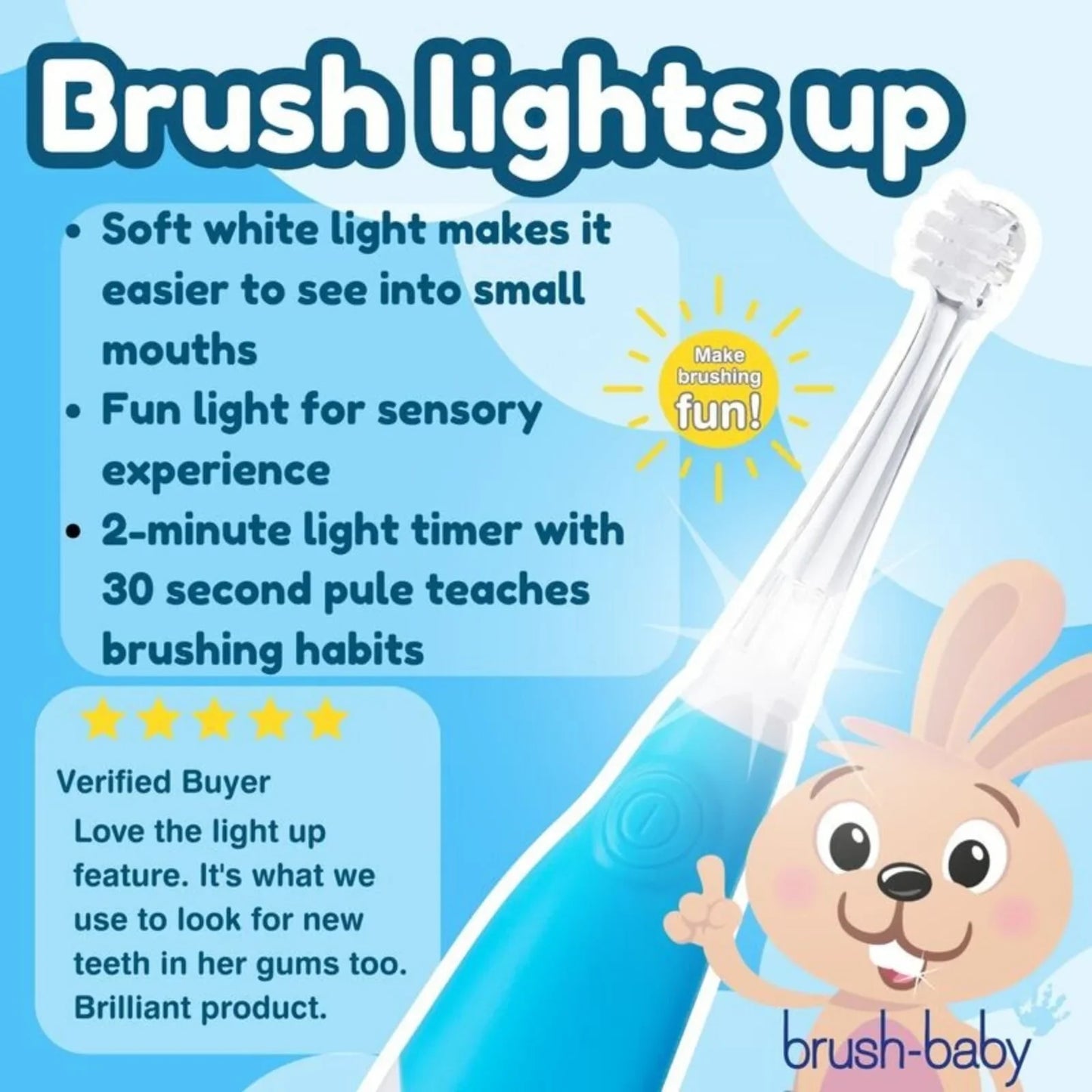 brush-baby BabySonic Electric Toothbrush 0-3 years - Blue