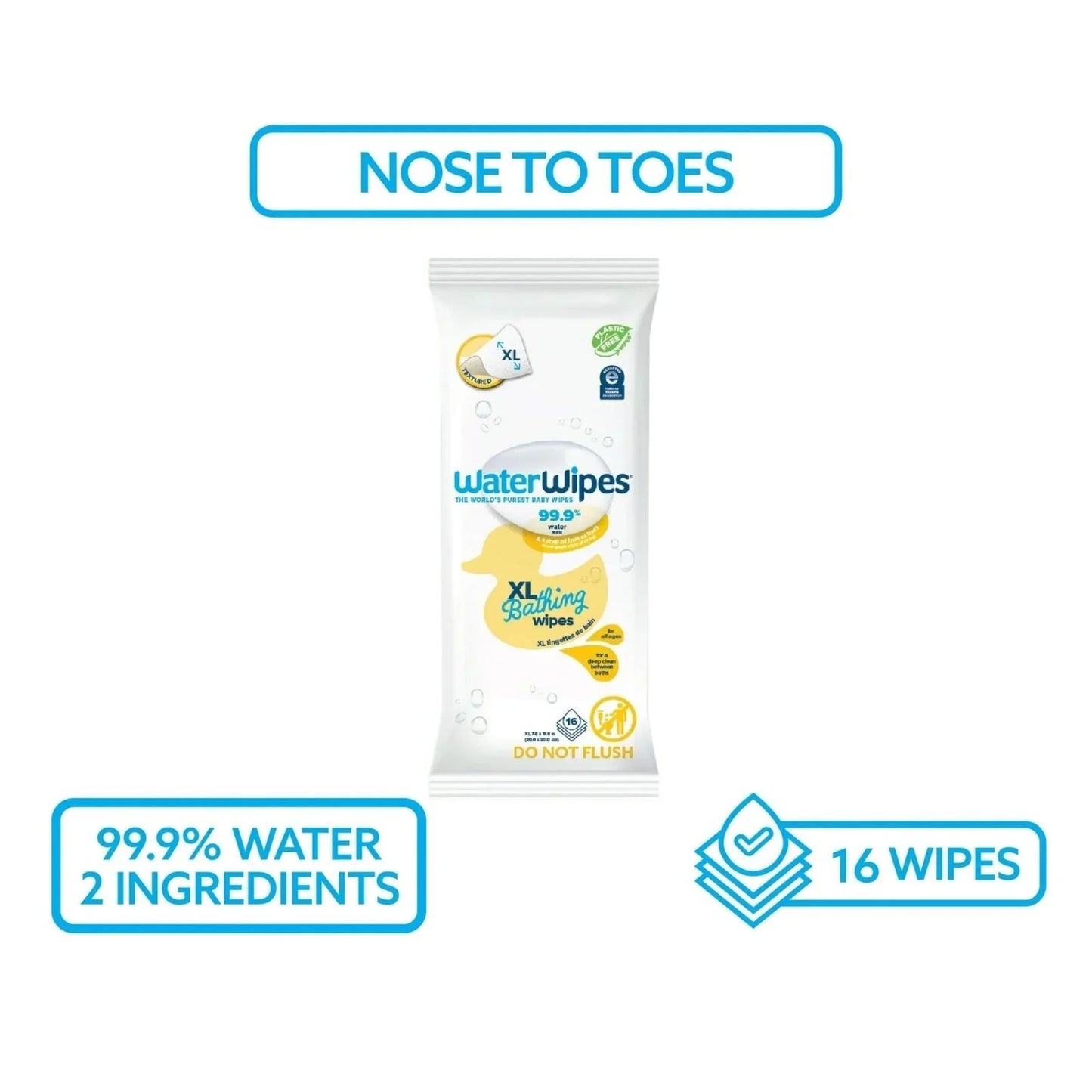 WaterWipes XL Bathing Wipes 16 pcs