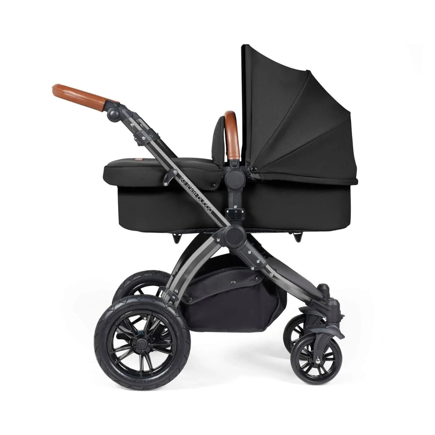 Ickle Bubba Stomp Luxe 2-in-1 Pushchair & Carrycot - Black/Midnight/Tan