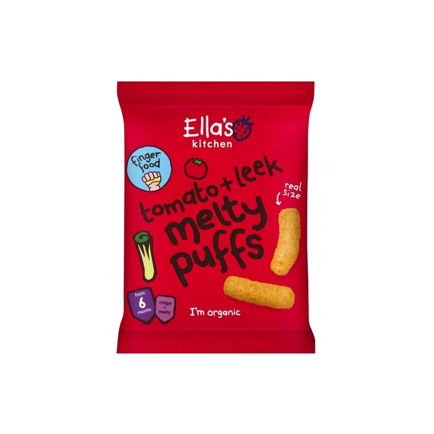 Ella's Kitchen Organic Tomato & Leek Melty Puffs Baby Snack 6+ months 20g