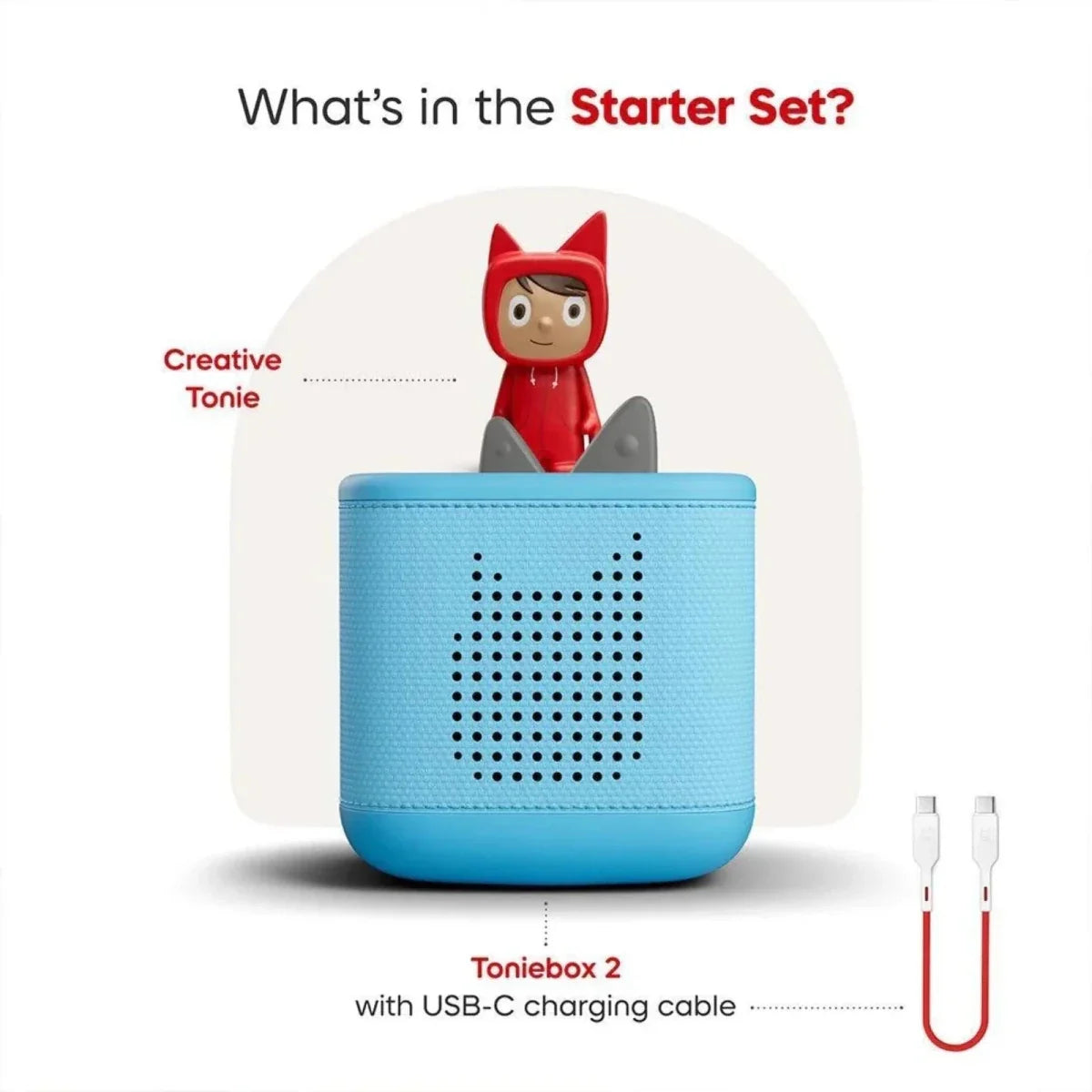Tonies Toniebox 2 Cloud Starter Set with Creative Tonie Rubie - Sky Blue