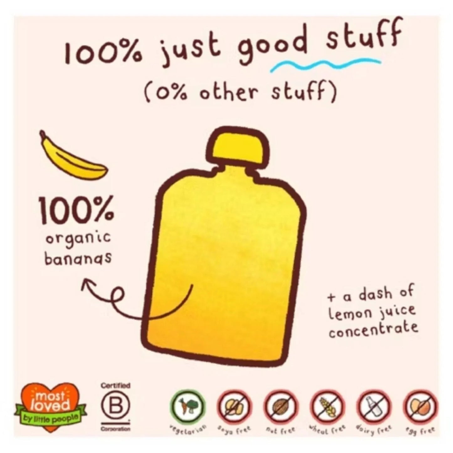 Ella's Kitchen Organic Bananas First Tates Baby Food Pouch 4+ months 70g