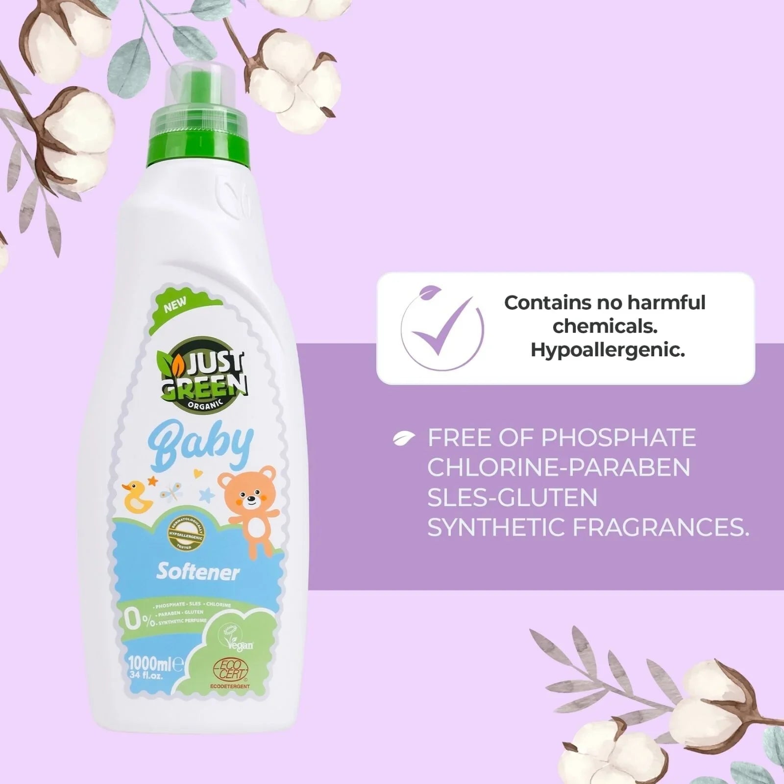 Just Green Organic Baby Laundry Softener 1000ml