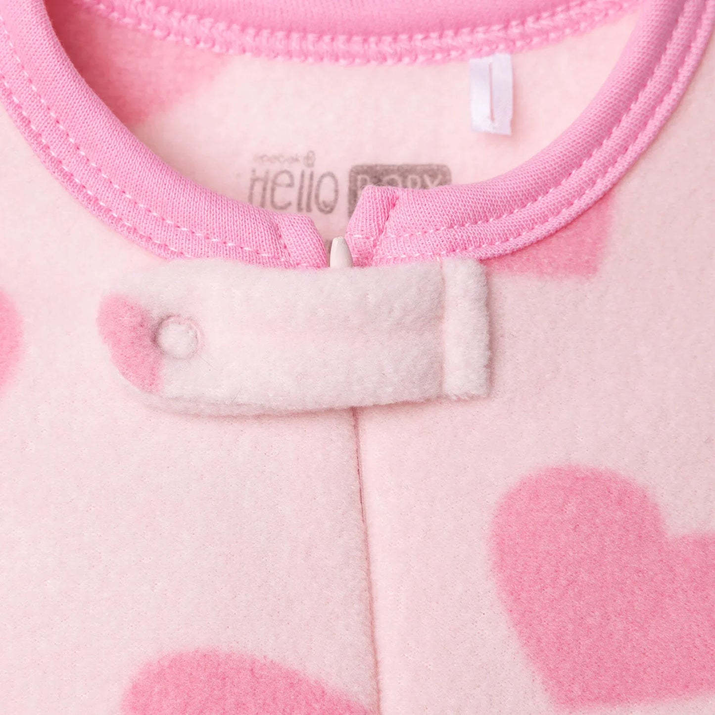 HelloBaby Newborn Polar Footed Jumpsuit - Pink Printed