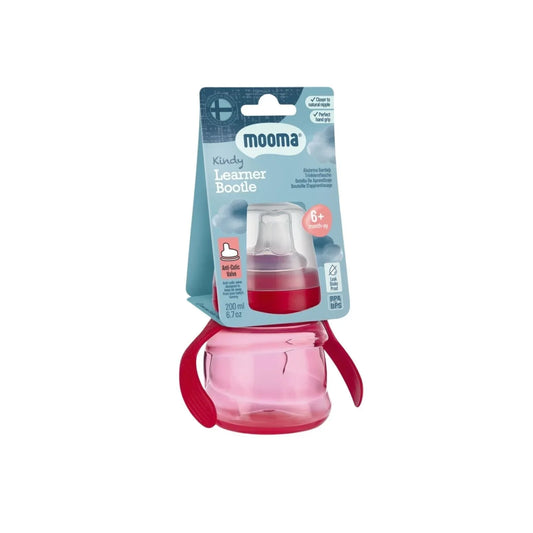 Mooma Kindy Learner Bottle 200ml - Red