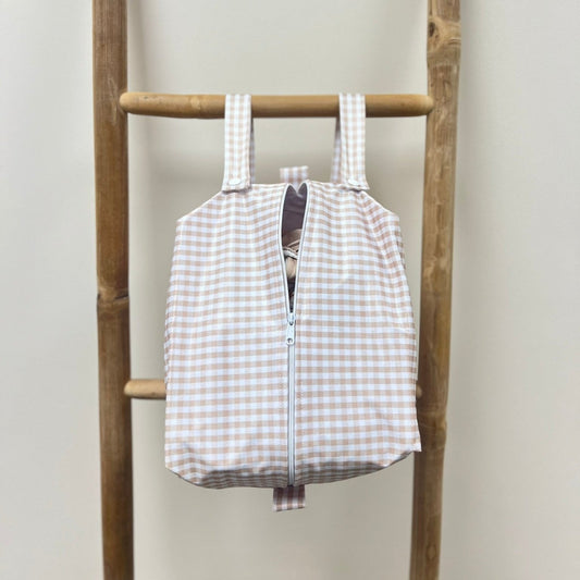 Cloth Nappy Pod - Stone Gingham