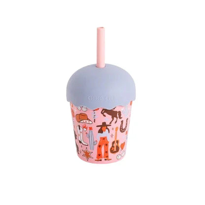Cowgirl Toddler Smoothie Cup with Lid & Straw