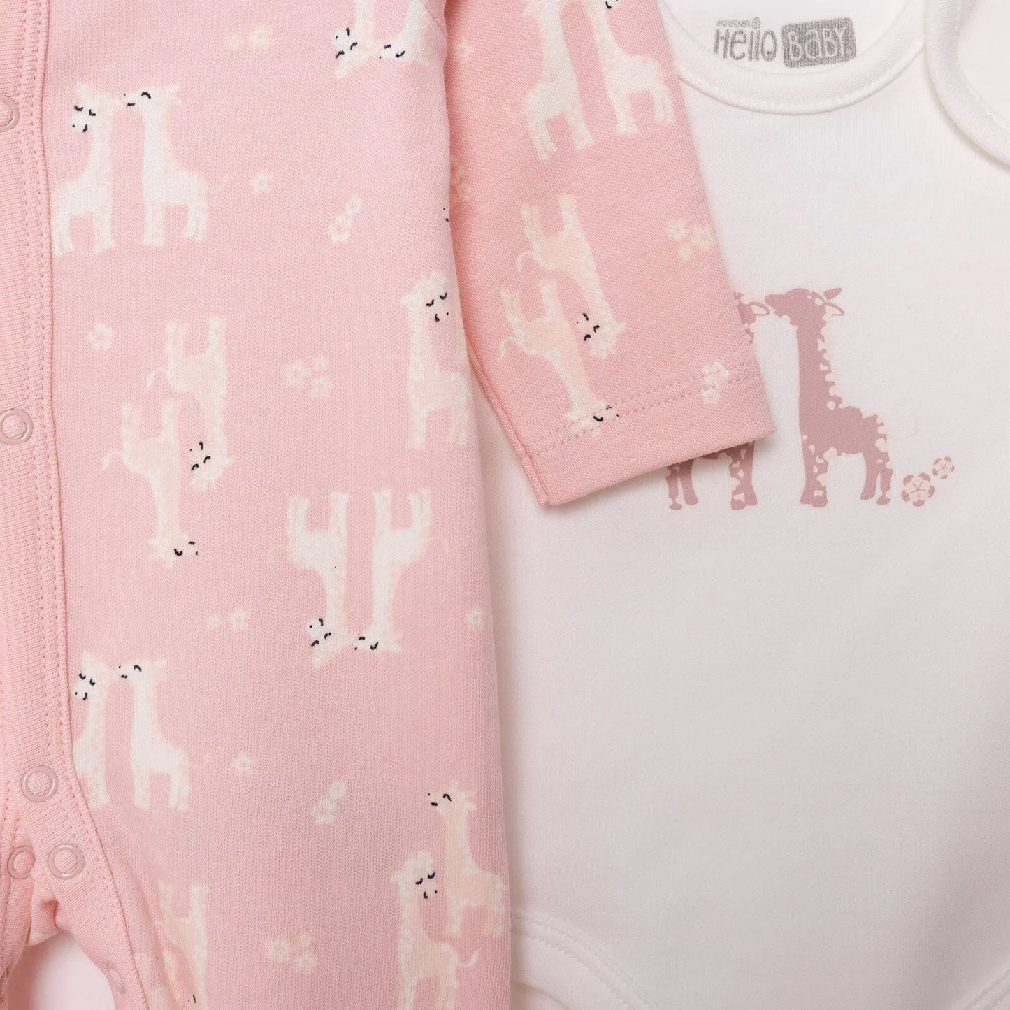 HelloBaby Baby Girl  Body-Jumpsuit-Hat - Salmon